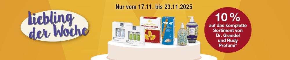 VITALIA Aktion - Liebling der Woche mit 10% Rabatt auf Artikel von Rudy Profumi und Dr. Grandel