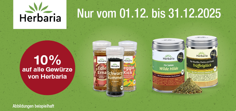 VITALIA Aktion - 10% Rabatt auf Gewürze von Herbaria