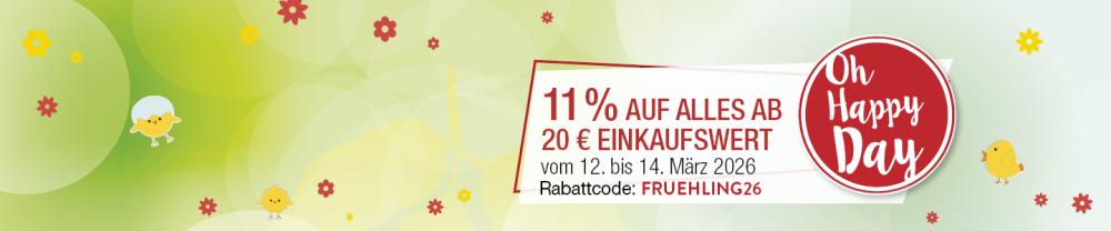 VITALIA Aktion - Oh Happy Day mit 11 % Rabatt auf Alles ab 20€ Einkaufswert