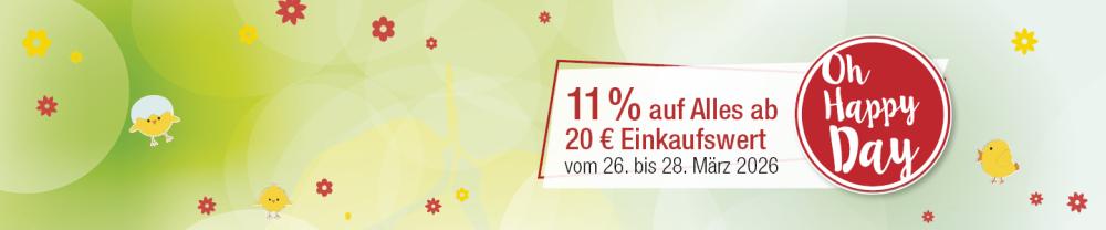 VITALIA Aktion - OH Happy Day mit 11% Rabatt auf Alles ab 20€ Einkaufswert