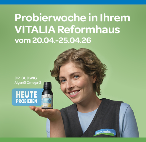 Probierwoche in den VITALIA Filialen - Dr. Budwig Algenöl 