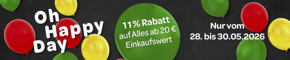 Oh Happy Day - 11% Rabatt auf Alles ab 20€