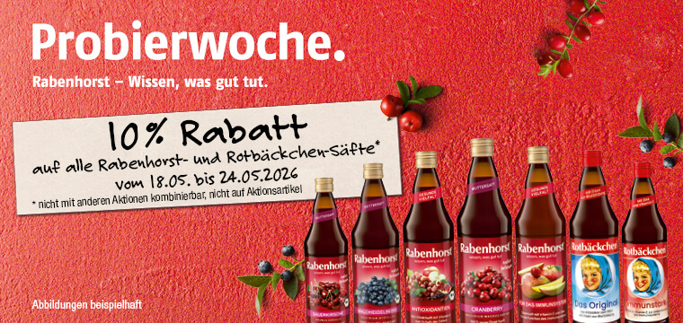 Rabenhorst und Rotbäckchen Probierwoche bei VITALIA entdecken