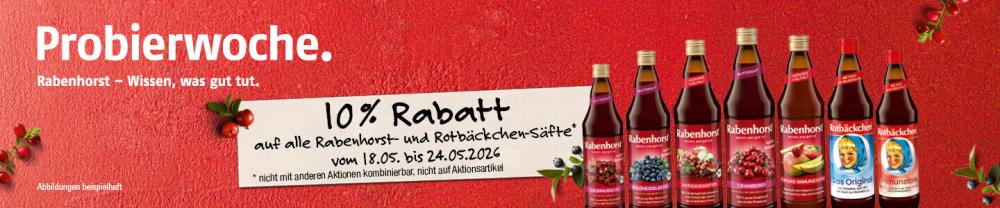 10% Rabatt auf Rabenhorst und Rotbäckchen Säfte 