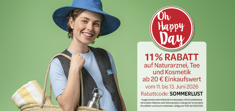 Oh Happy Day mit 11% Rabatt auf Naturarznei, Tee und Kosmetik