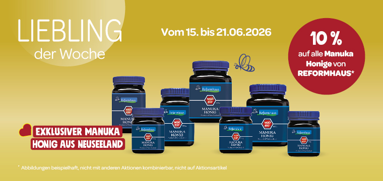 Liebling der Woche mit 10% auf Manuka Honig von Reformhaus