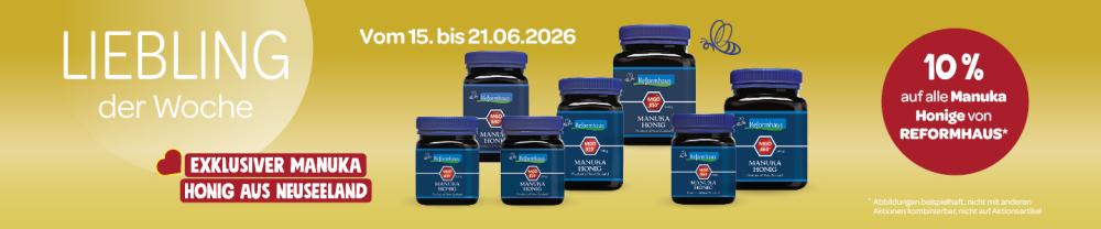 Liebling der Woche - 10% Rabatt auf Manuka Honig von Reformhaus