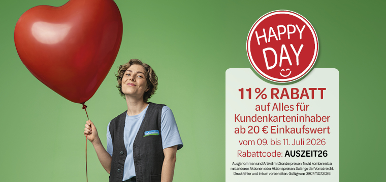 Happy Day mit 11% Rabatt auf Alles für Kundenkarteninhaber ab 20€