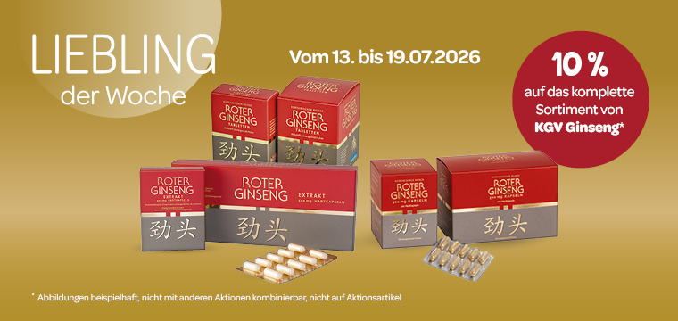 Liebling der Woche 10% auf das komplette Sortiment von KGV Ginseng