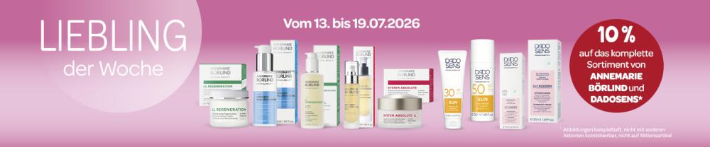 Liebling der Woche 10% Rabatt auf Kosmetik von Börlind und Dado Sens