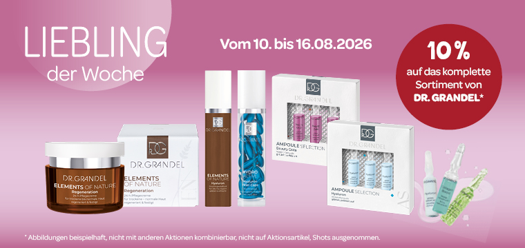 Liebling der Woche 10% Rabatt auf Artikel von Dr. Grandel und Rudy Profumi