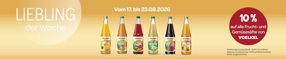 Liebling der Woche 10% Rabatt auf Säfte von Voelkel