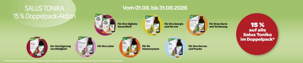 15% Rabatt beim Kauf von zwei Salus Tonika