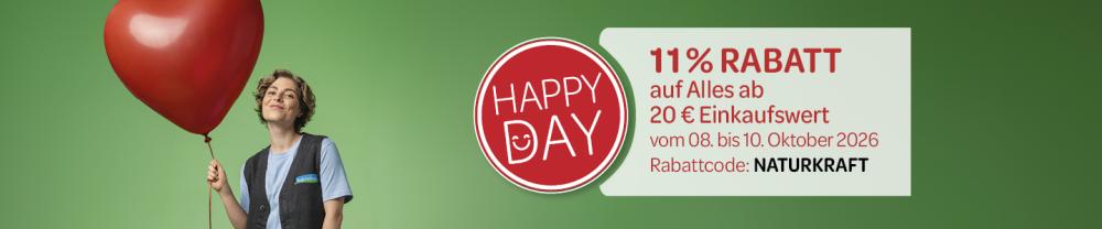 Happy Day mit 11% Rabatt auf Alles ab 20€ Einkaufswert