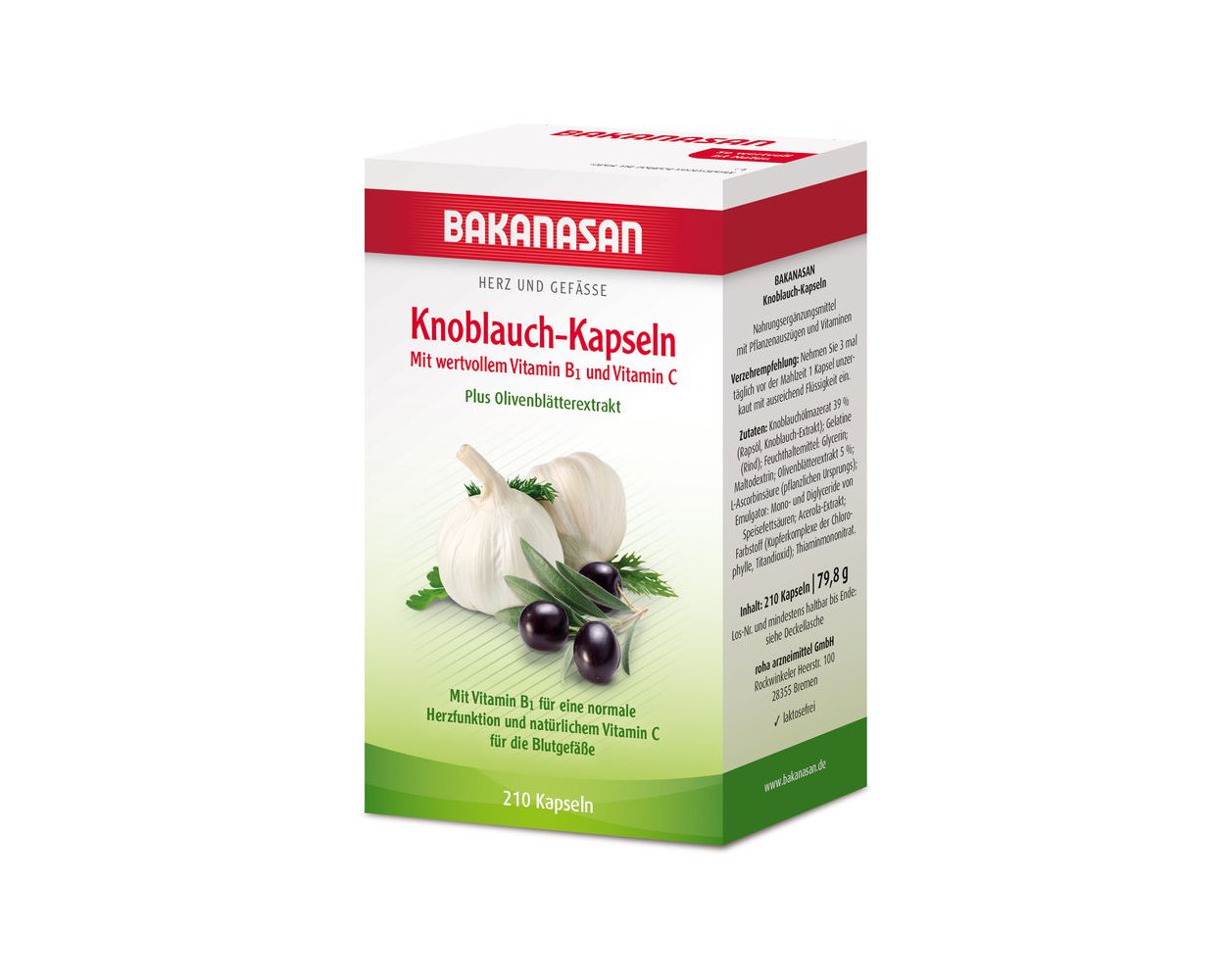 bakanasan knoblauch kapseln plus olivenblatterextrakt 210 kapseln