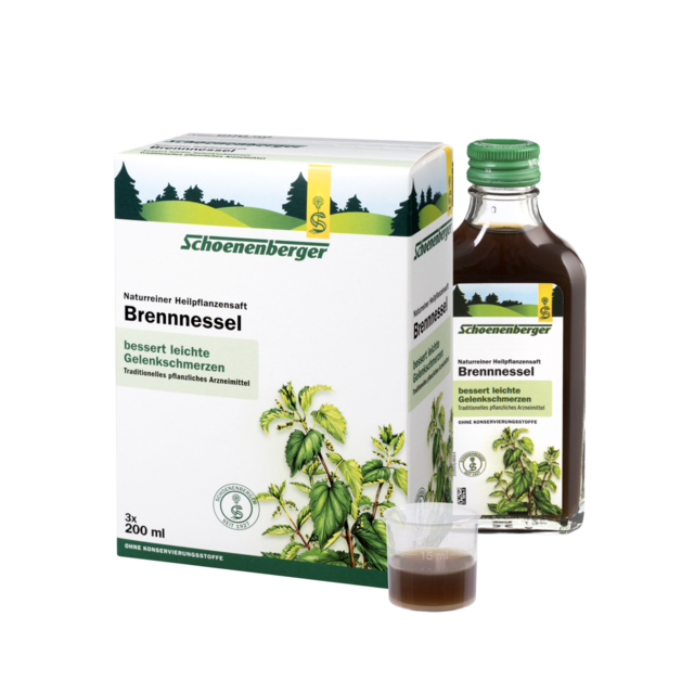 Schoenenberger Bio Naturreiner Heilpflanzensaft Brennnessel 3x 200 ml