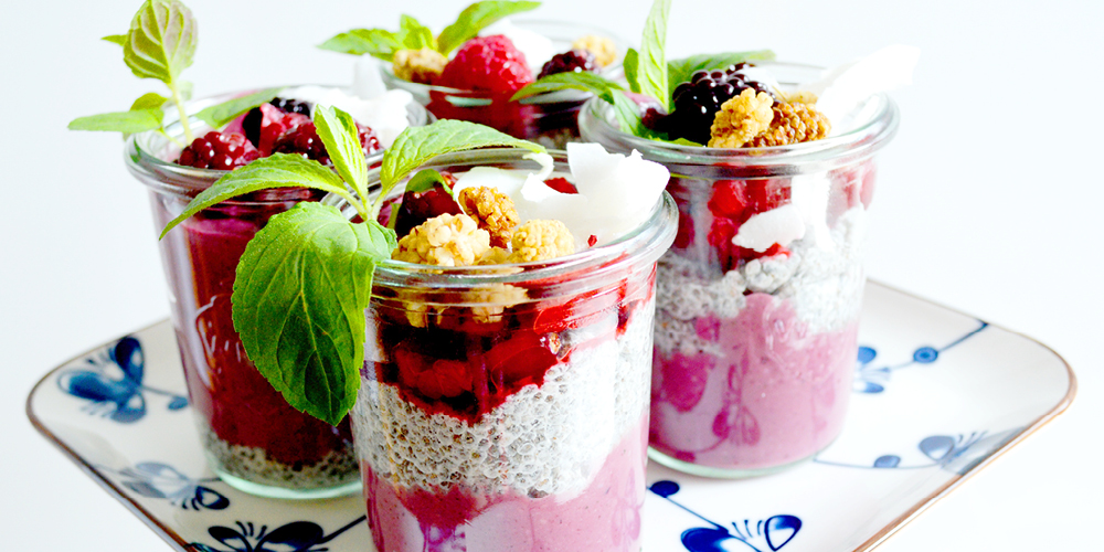 VITALIA Rezept Banner Chiapuding mit Acai Smoothie Layer